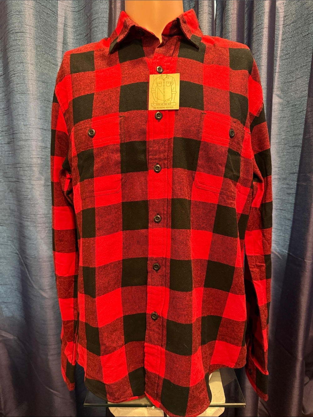 True Craft Red and Black Buffalo Plaid Button-Down Shirt